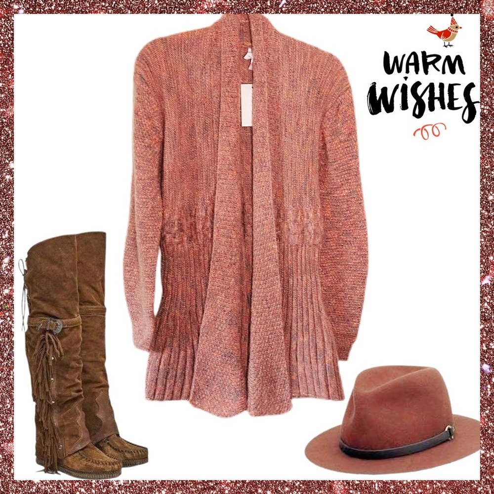 Cardigan Sweater in Beautiful Pink Multi-Color